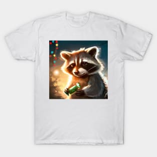 Cute Raccoon Drawing T-Shirt